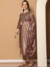 Women Green Ethnic Motifs Printed Pure Cotton Kurta with Trousers & Dupatta ( JOKS D22G 1400 Green )-JOKS-D22G